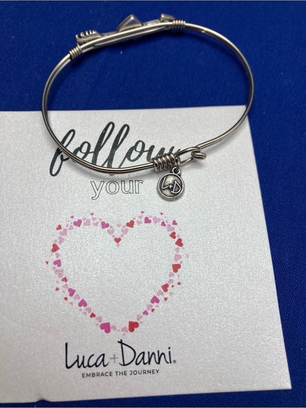 Luca + Danni Silver Logo Charm Expandable Bangle
